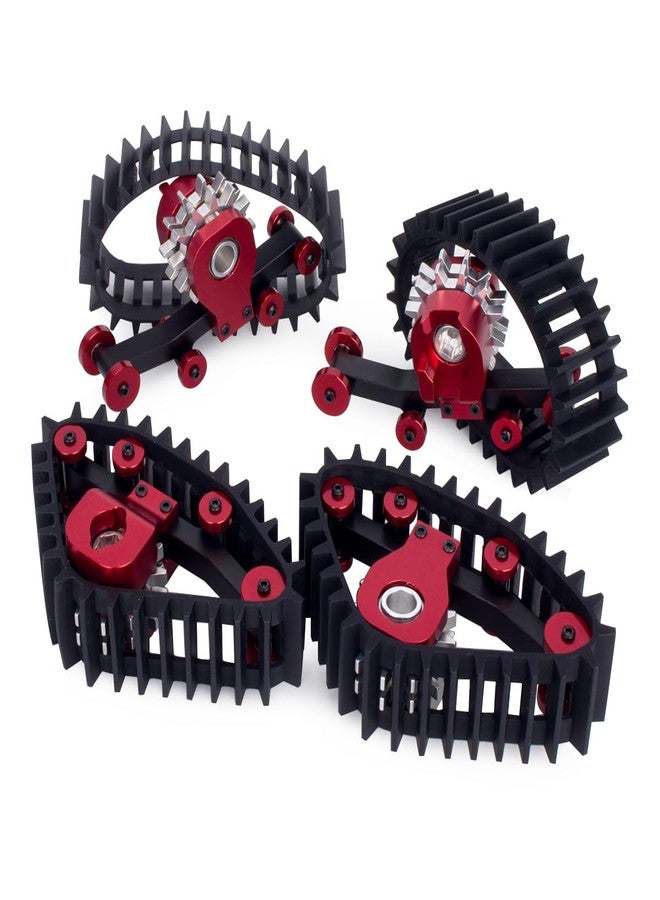 FACCNOY 4pcs Snow Tracks Wheel Tires for 1/18 RC Crawler Car Traxxas TRX4M Upgrade Parts (Red) - Image 2
